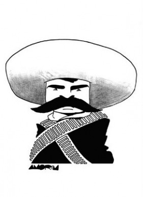 Zapata illustrated in a cartoon.